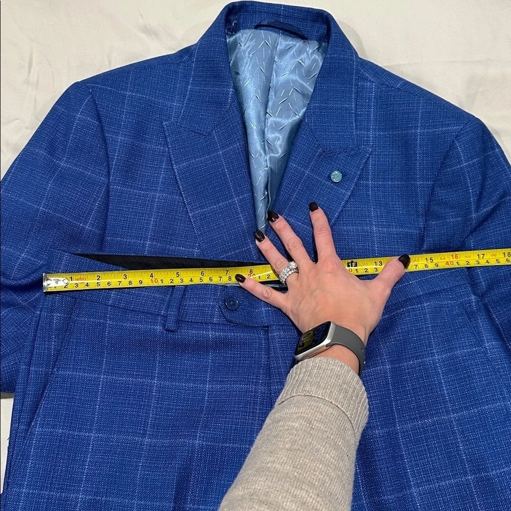 Antonio Cardinni Blue Checkered Suit
